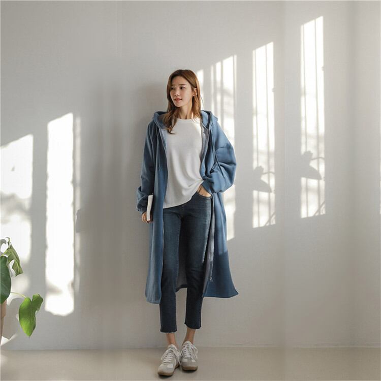韓国ファッション スリムフィット カジュアル 女性 中・長セクション コート 個性