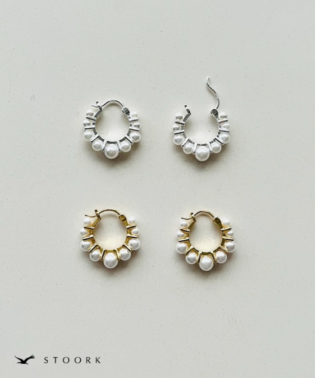 s925 Pearl Stud hoop Pierce