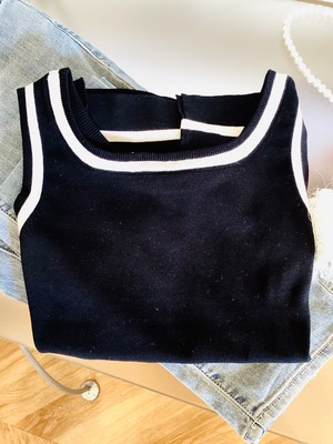 2wayインターシャライン入りタンクトップ