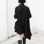 Versatile long-sleeved top with a ruffled hem(ME062)