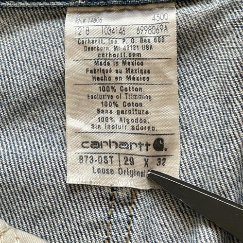 メキシコ製 デニム ダブルニー Carhartt B73-DST 29×32 詳細写真10