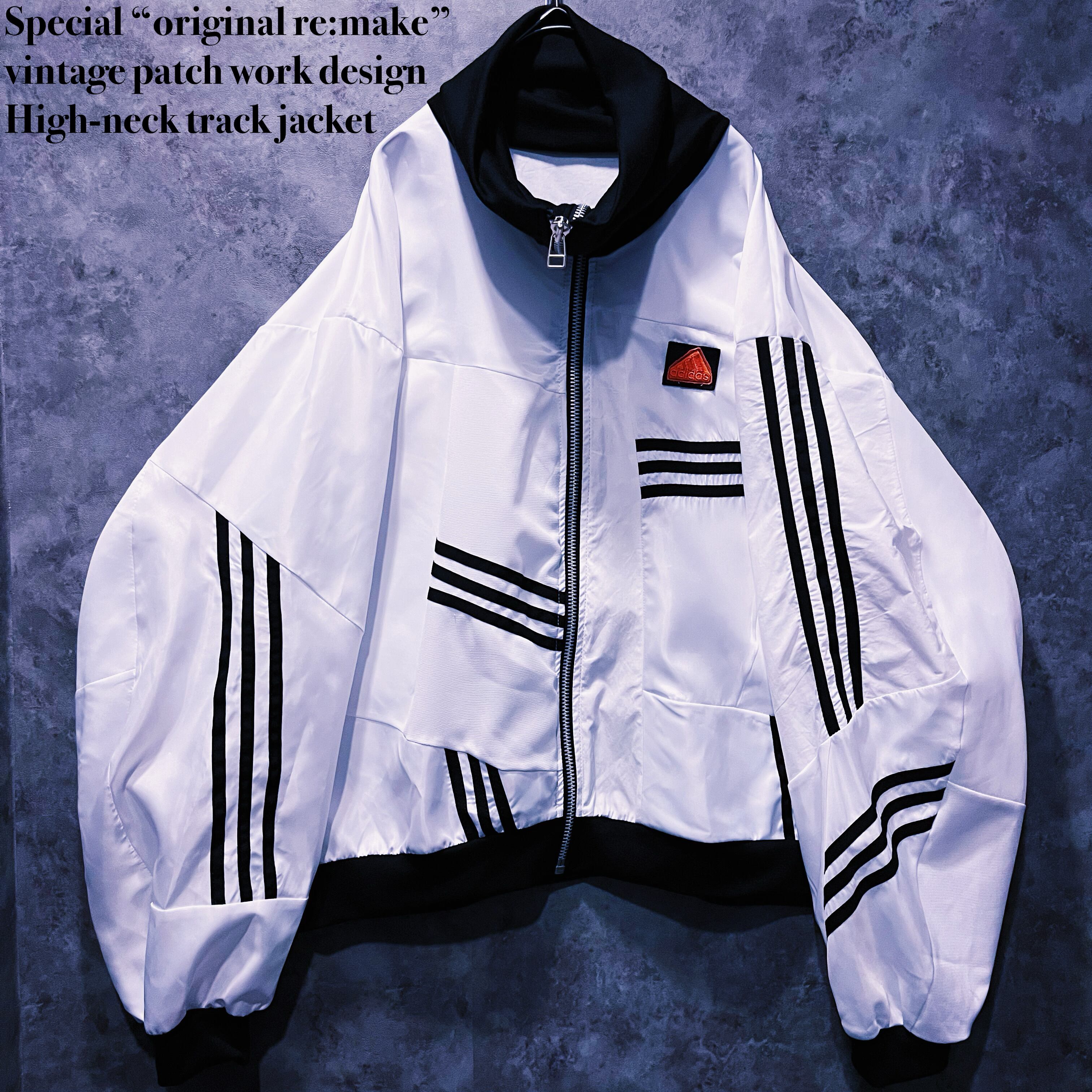 【doppio】Special “original re:make” vintage patch work design High-neck track jacket