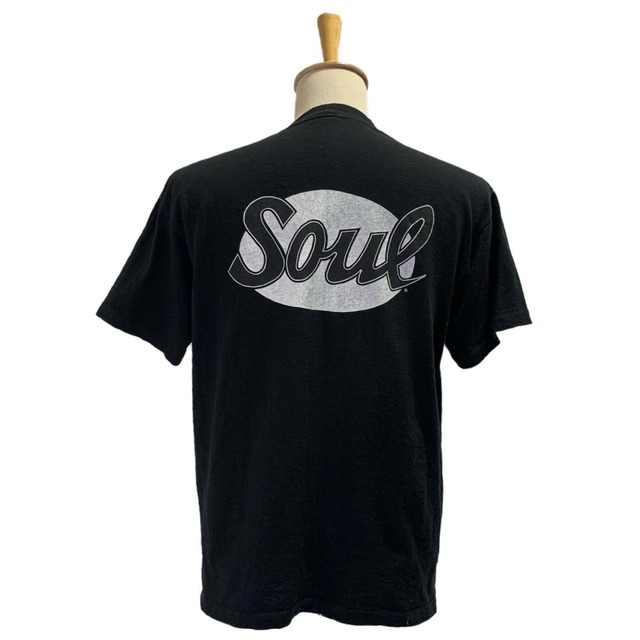 7049  SOUL Tシャツ ブラック ロゴT バックプリント L相当