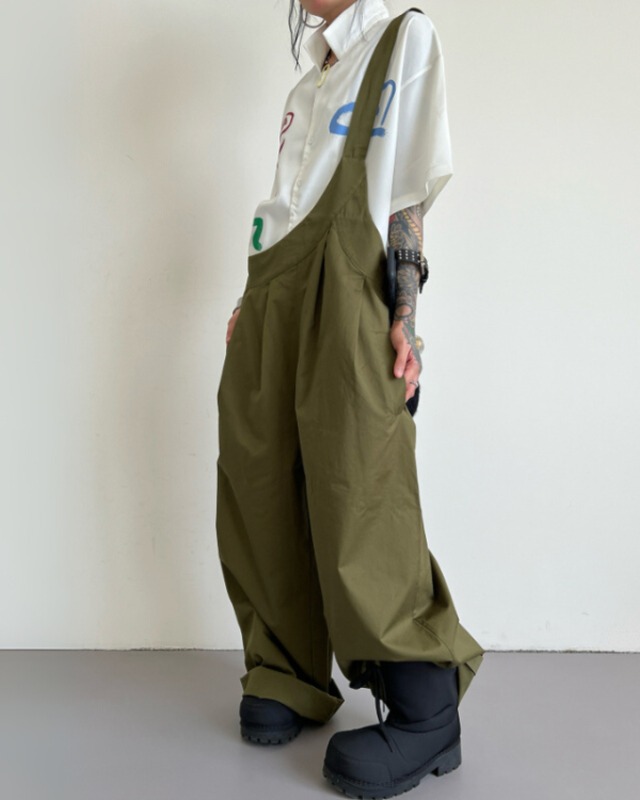 Asymmetric Cargo Overalls［A0191］