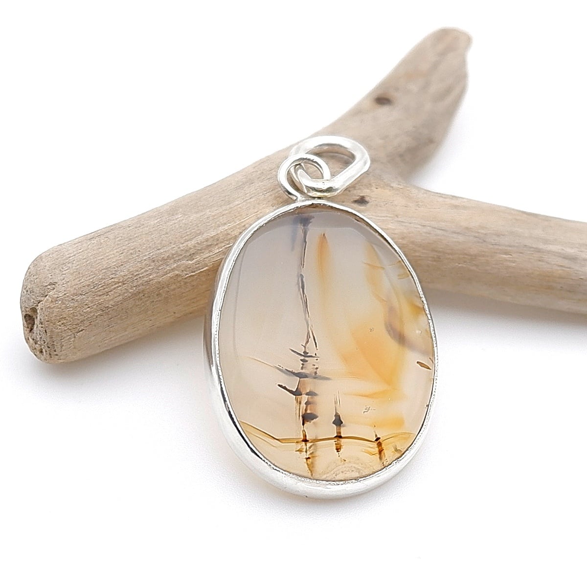 ピクチャーアゲートのペンダント 天然石アクセサリー ペンダントトップ