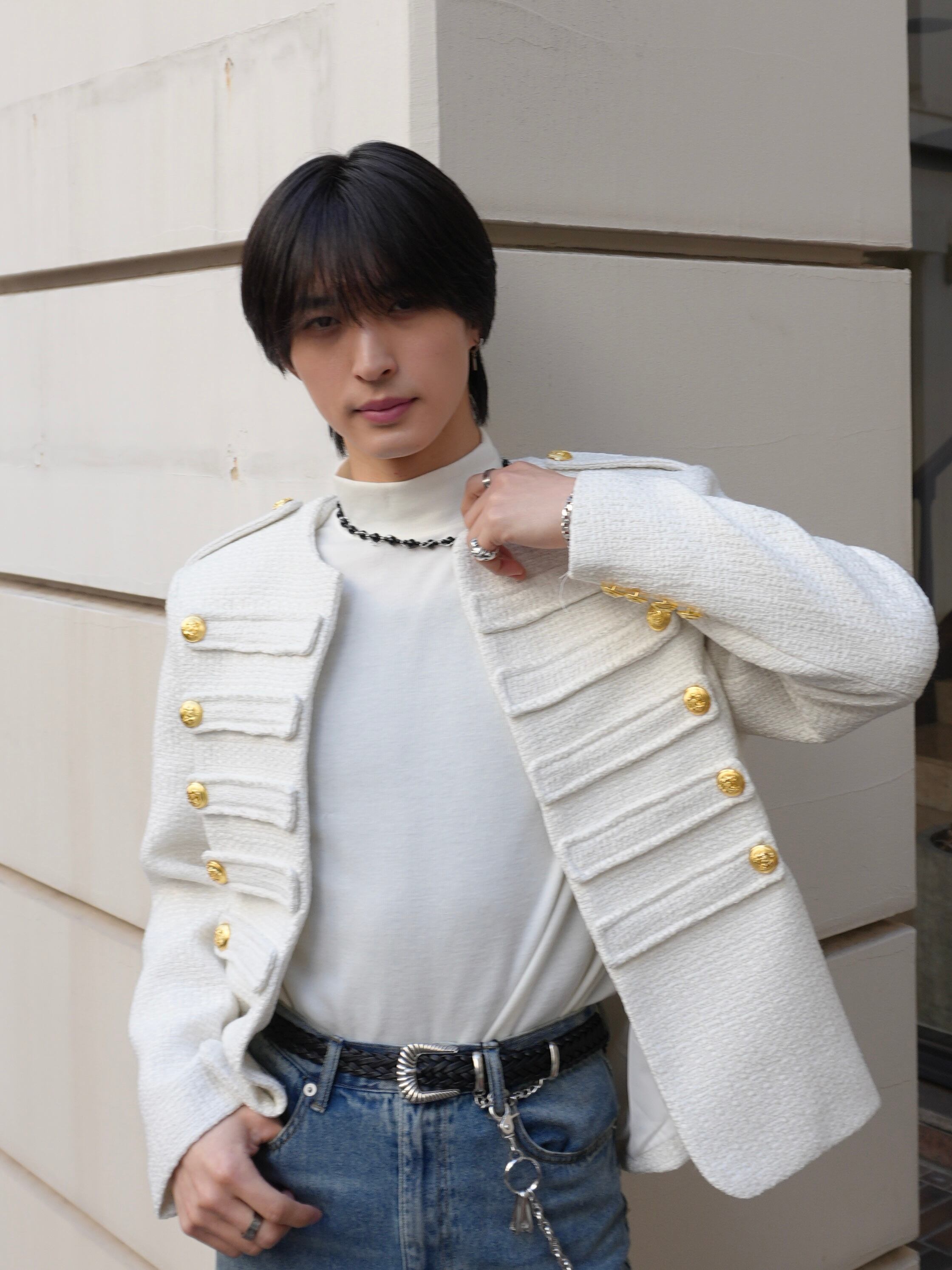 ALUDE SELECT】design tweed jacket（2 color） | 【ALUDE】韓国メンズ
