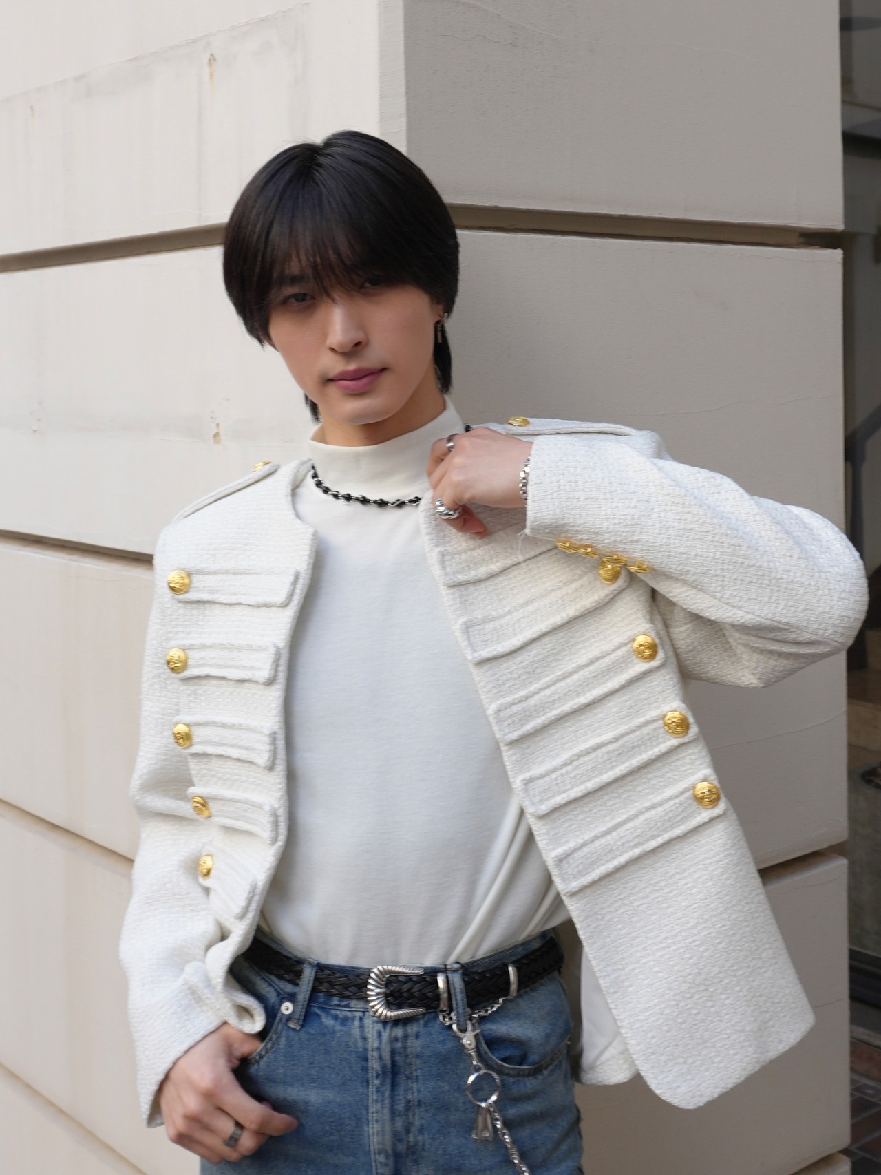 ALUDE SELECT】design tweed jacket（2 color） | 【ALUDE】韓国メンズ 