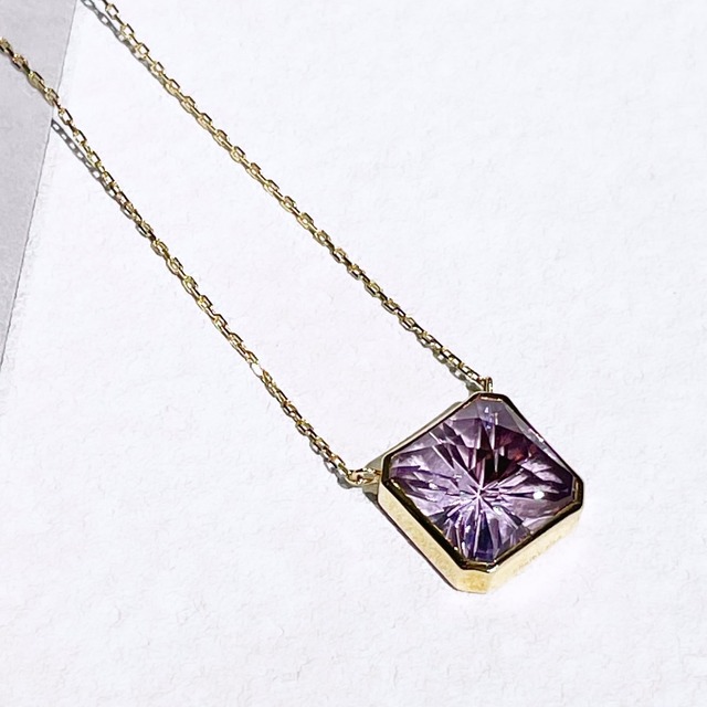 KIRIKO / Rose Amethyst Necklace (Square10 / N120-RA)