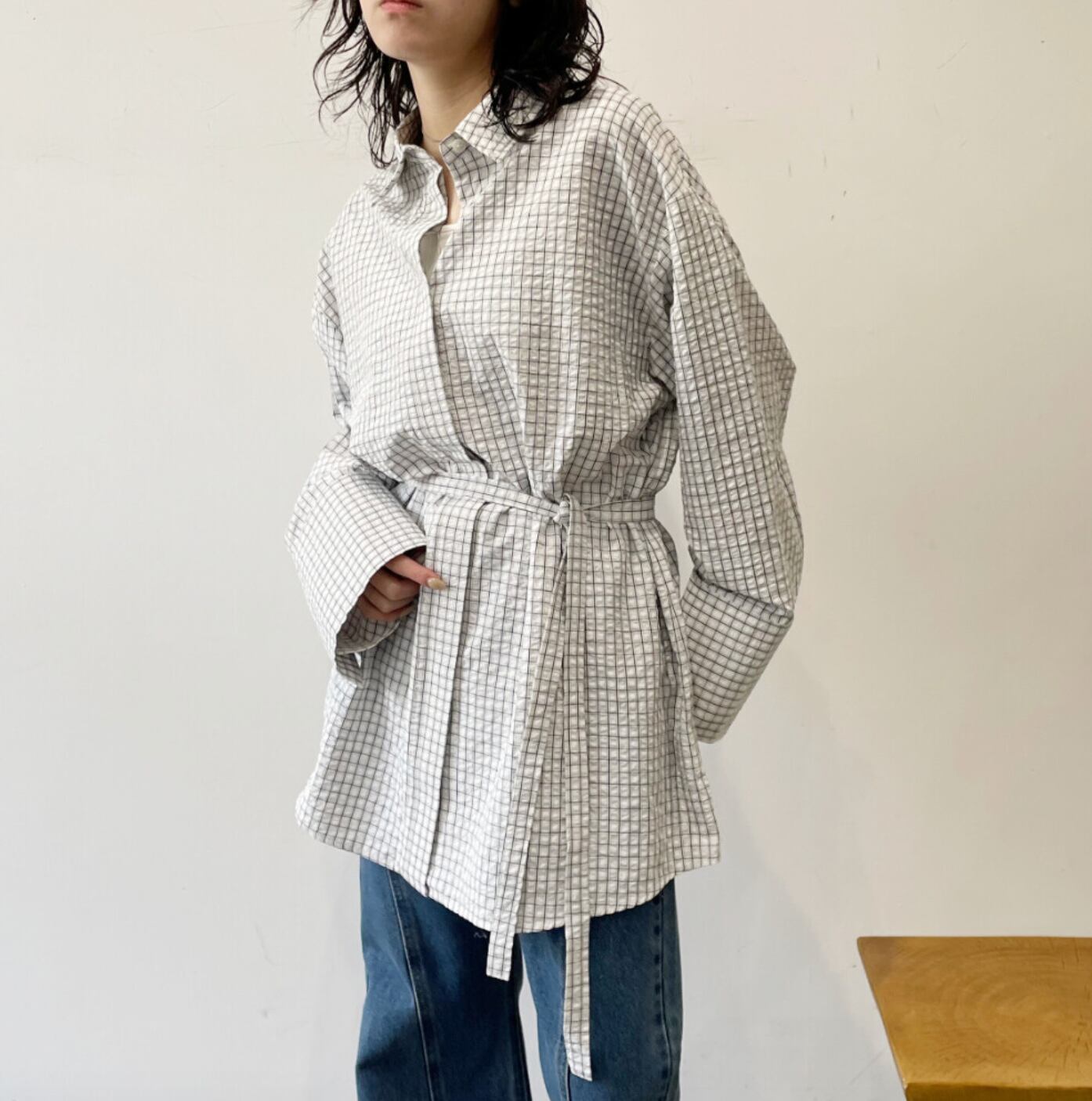 ナンバーミーTOKYO" CHECK 3WAY BIG SHIRTS"IVORY