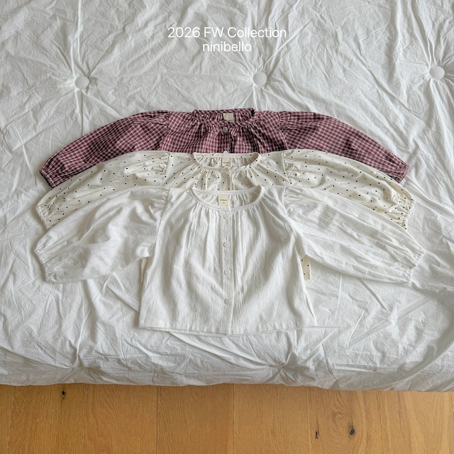 【取寄】ninibello|hazel puff blouse|ヘーゼルパフブラウス|XS-2XL|kids|26 autumn