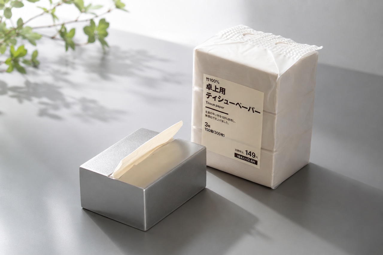 匣 / HAKO 無印卓上サイズ|ステンレスティッシュケース(無印良品「卓上用ティシューペーパー」対応)【名入れ・ギフト対応・カラーオーダー可】— 送料無料(北海道・沖縄+1,000円)—