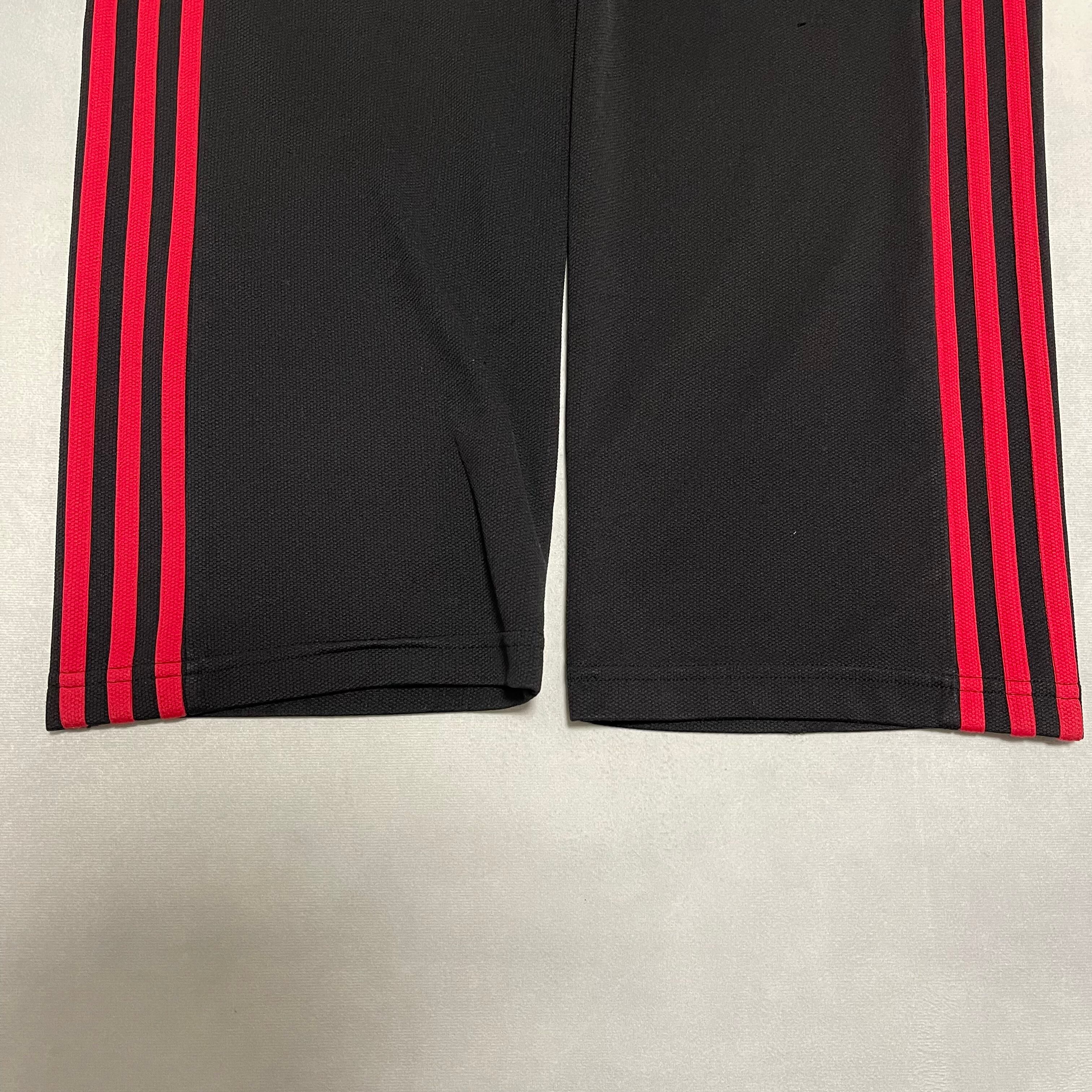 【廃盤モデル 希少カラー】adidas アディダス トラックパンツ 黒赤 M