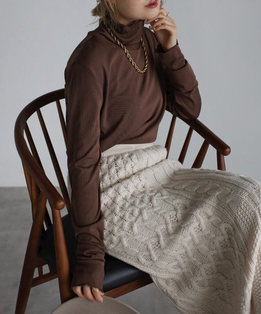 シアーリブタートルプルオーバー