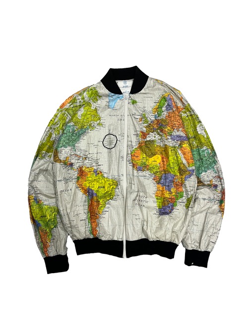 1989s world map pattern paper jacket