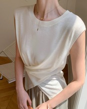 Waist cross design sleeveless top  N1215