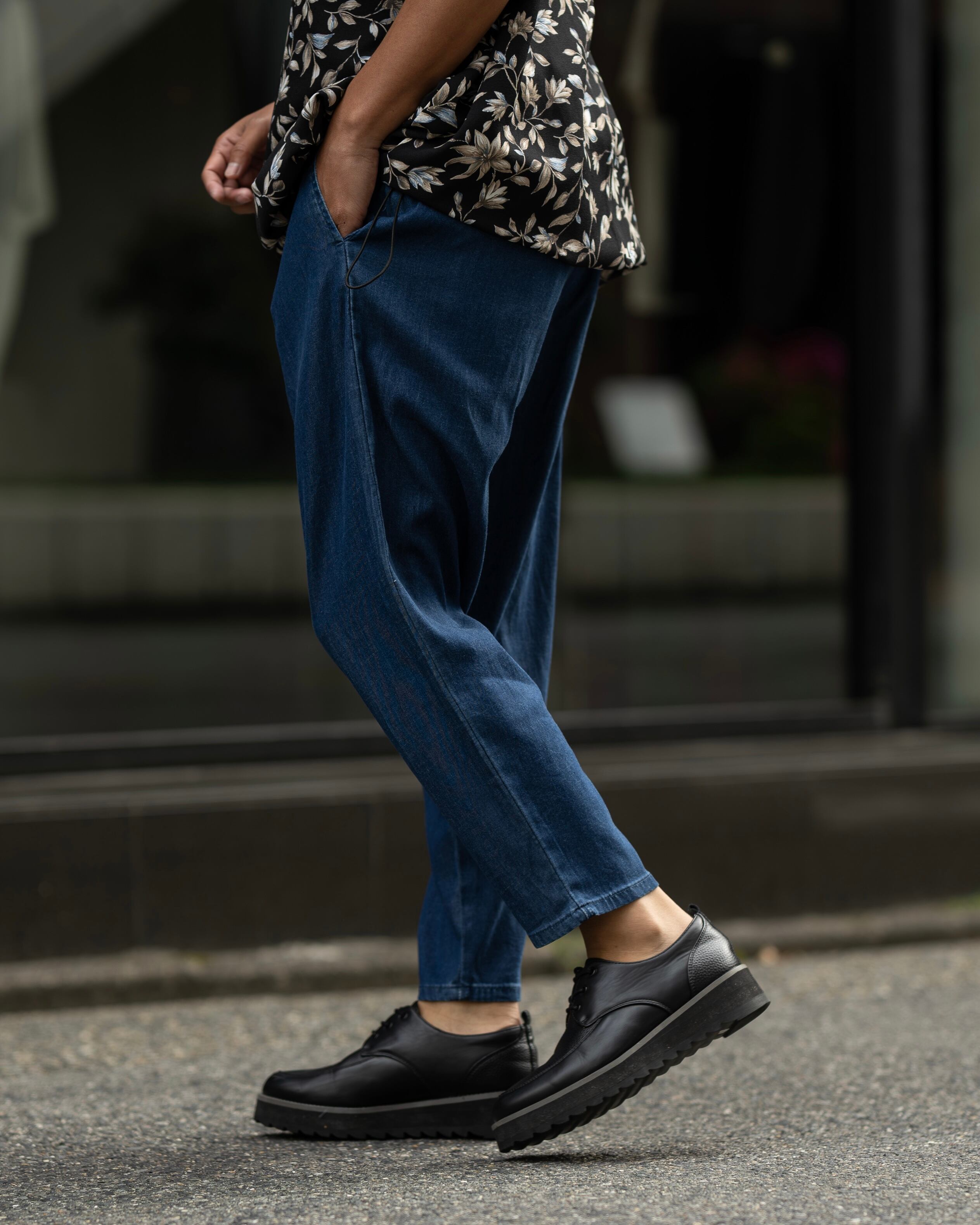 Chambray Balloon Silhouette Pants［2634amy-6］イージーパンツ