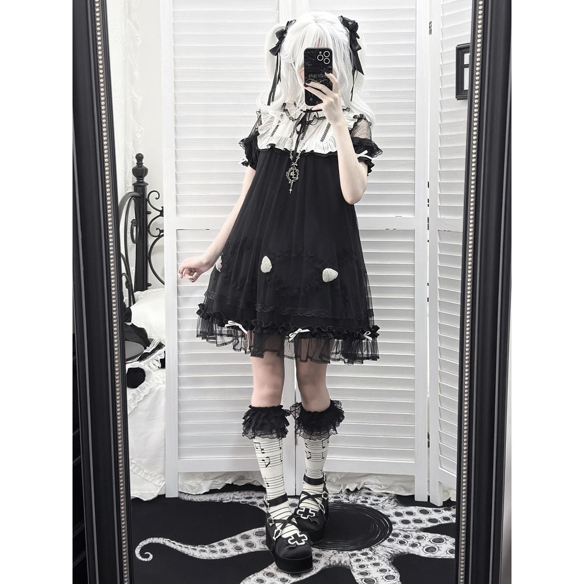 いちご ワンピース 白 ファミリア familiar 白襟 イチゴ チェック柄
