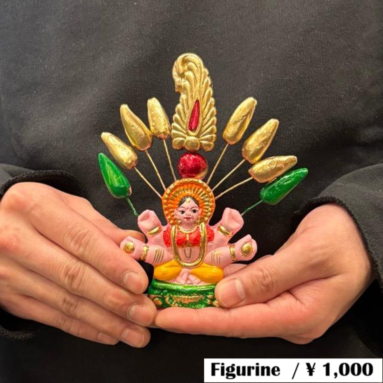 India Lakshmi Clay Figurine インド クレイクレイラクシュミ 置物 粘土 雑貨 ヒンドゥー教 神様