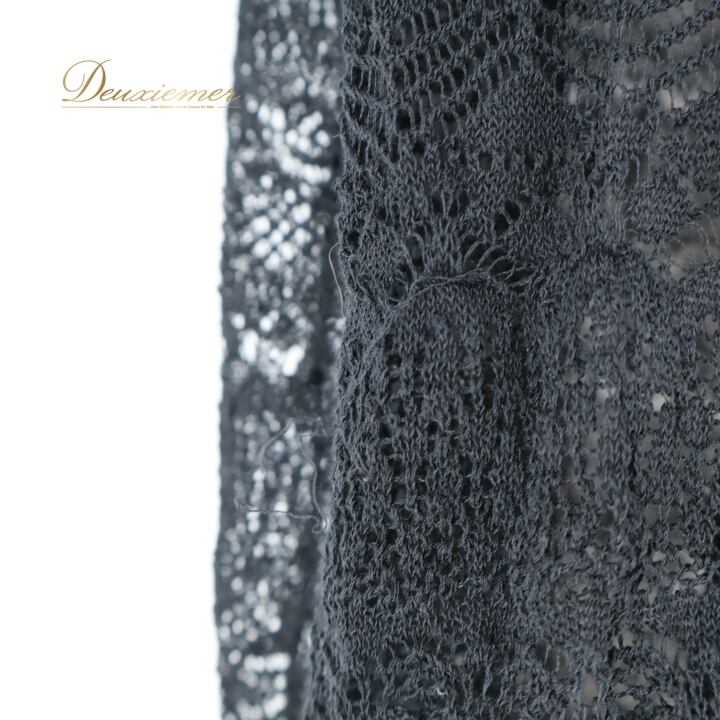 トクコプルミエヴォルレースチュニックカーディガン黒 レディース トクコプルミエヴォル TOKUKO 1er VOL カーディガン