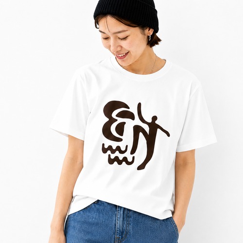 アートフロッキープリント ビッグTシャツ