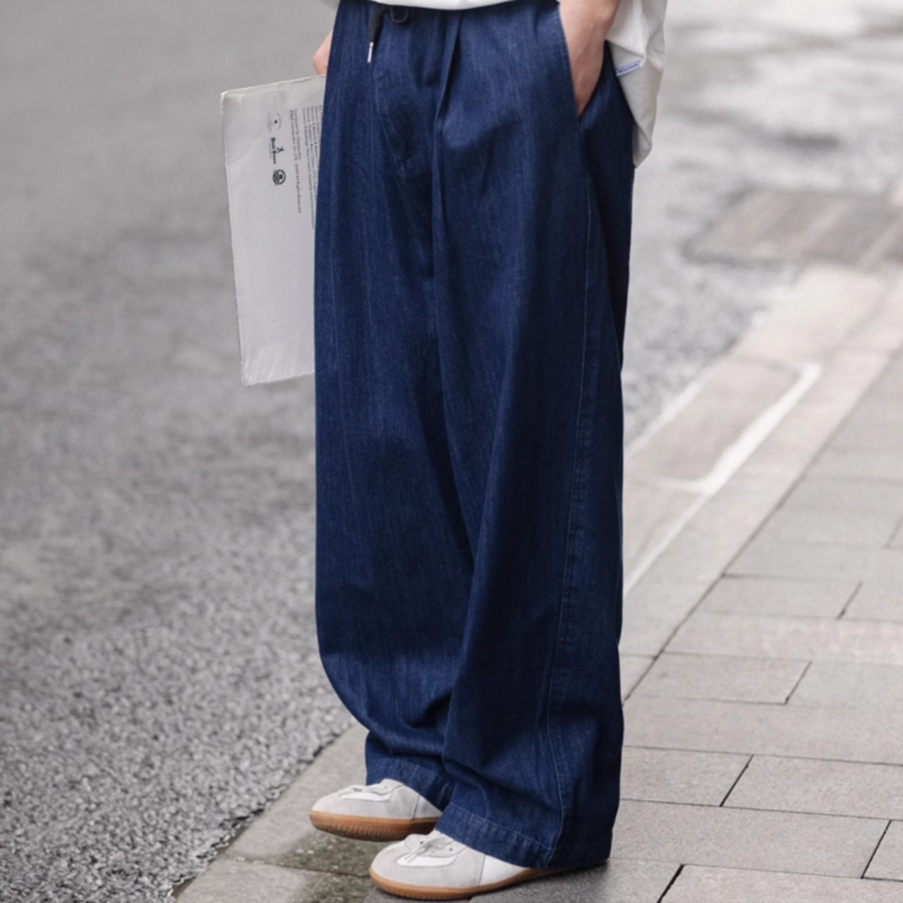 薄手ウエストドローストリングデニム　0706