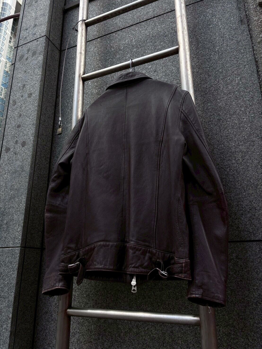 00s KATHARINE HAMNETT lamb leather wzip single riders jacket/00