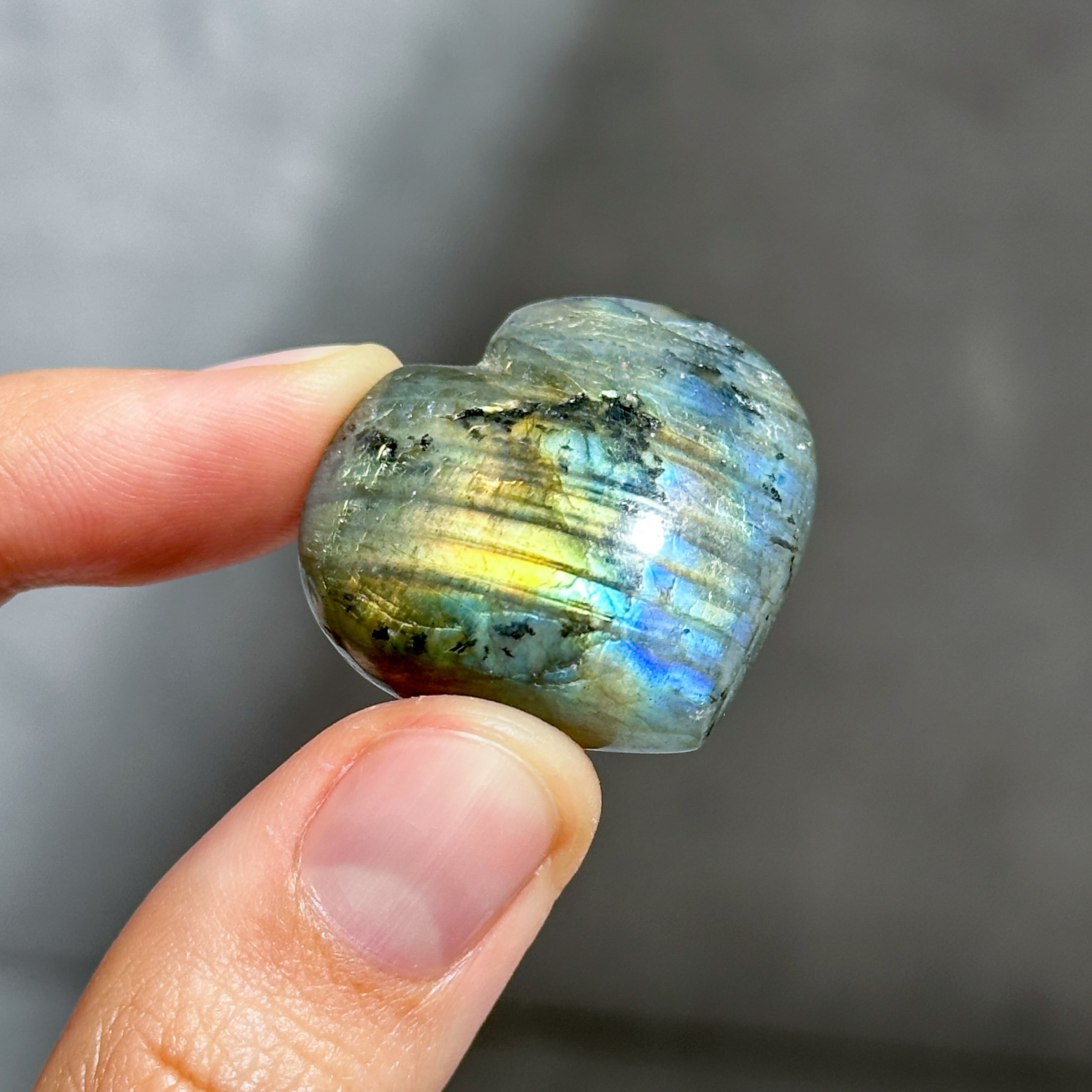 ラブラドライト ハート54◇ Labradorite ◇天然石・鉱物