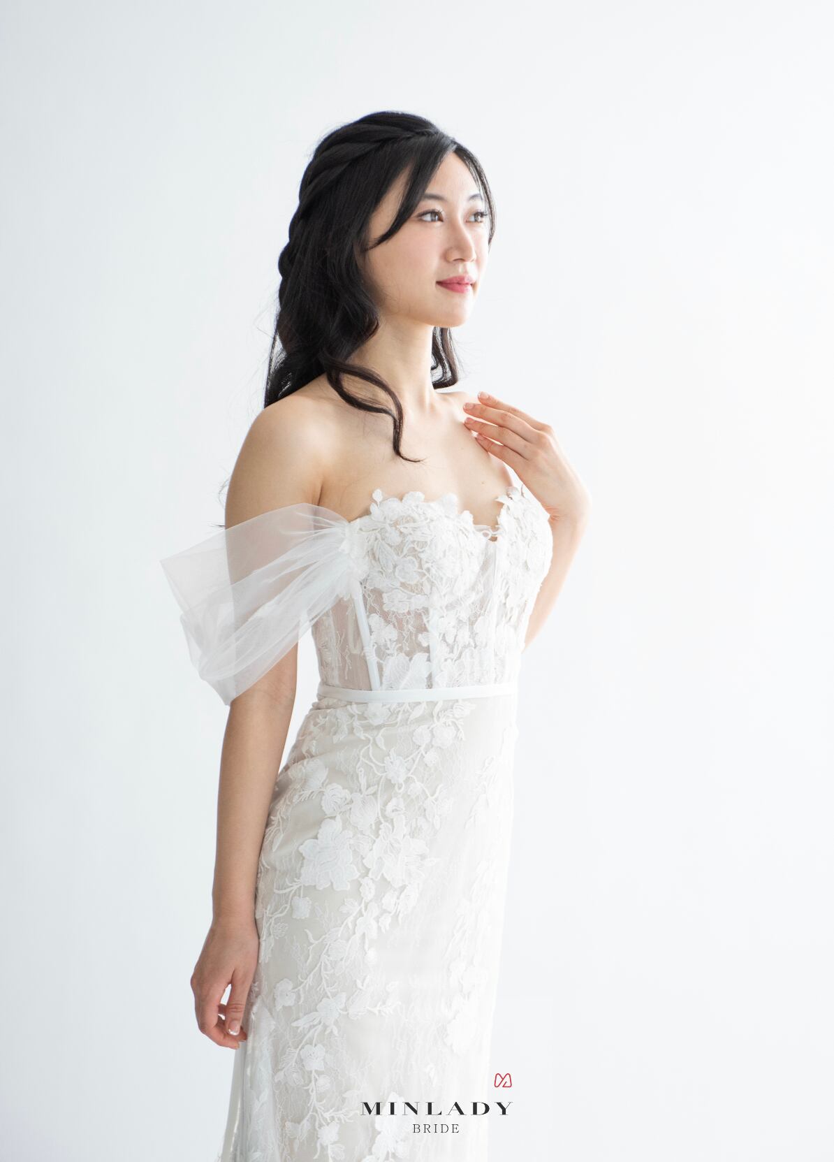 レンタル】オフショルダー マーメイド 着痩せ ウエディングドレス