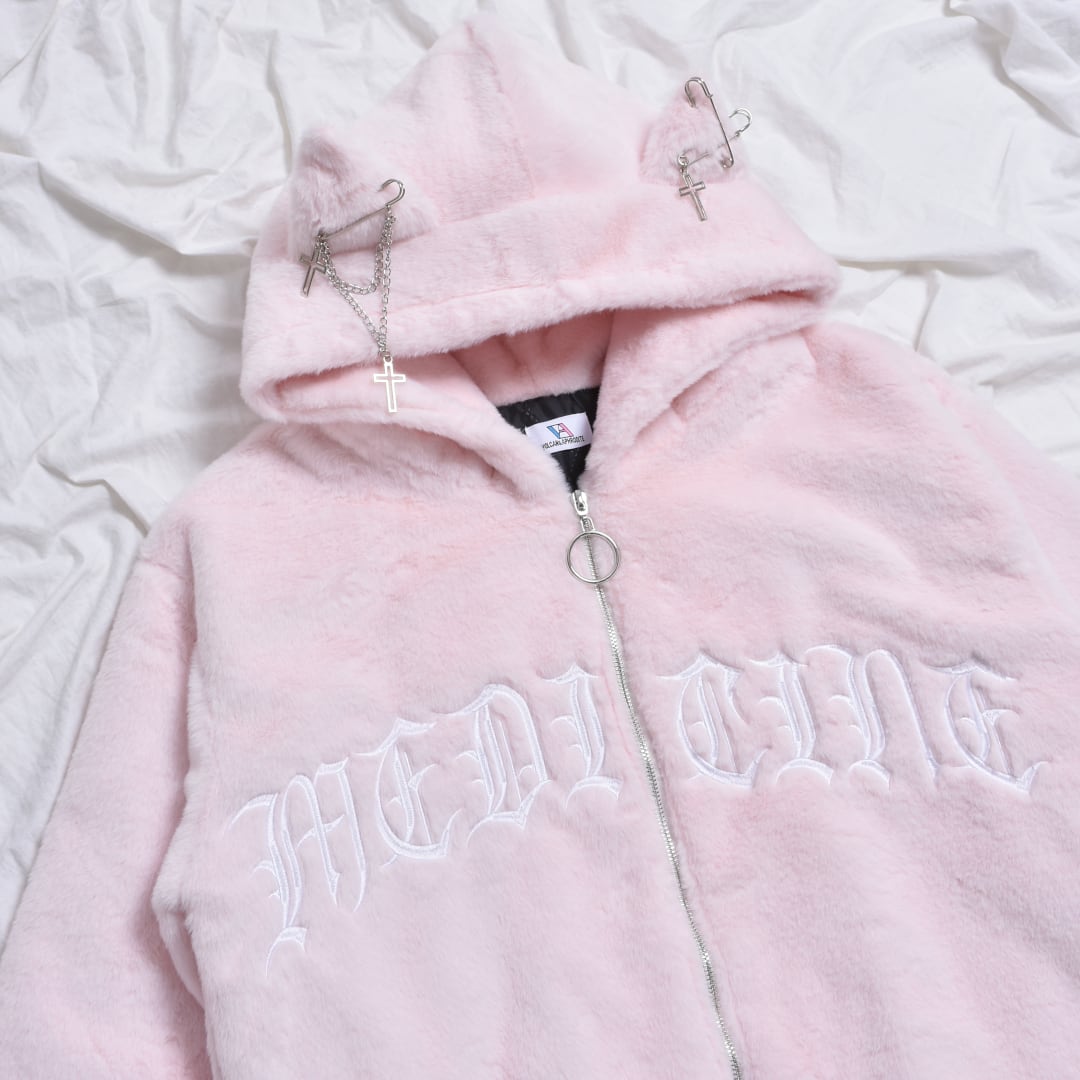 ネコ耳ロゴファーBIGブルゾン(LIGHT PINK) | VOLCAN&APHRODITE ネコ耳ロゴファーBIGブルゾン(LIGHT PINK) | VOLCAN&APHRODITE