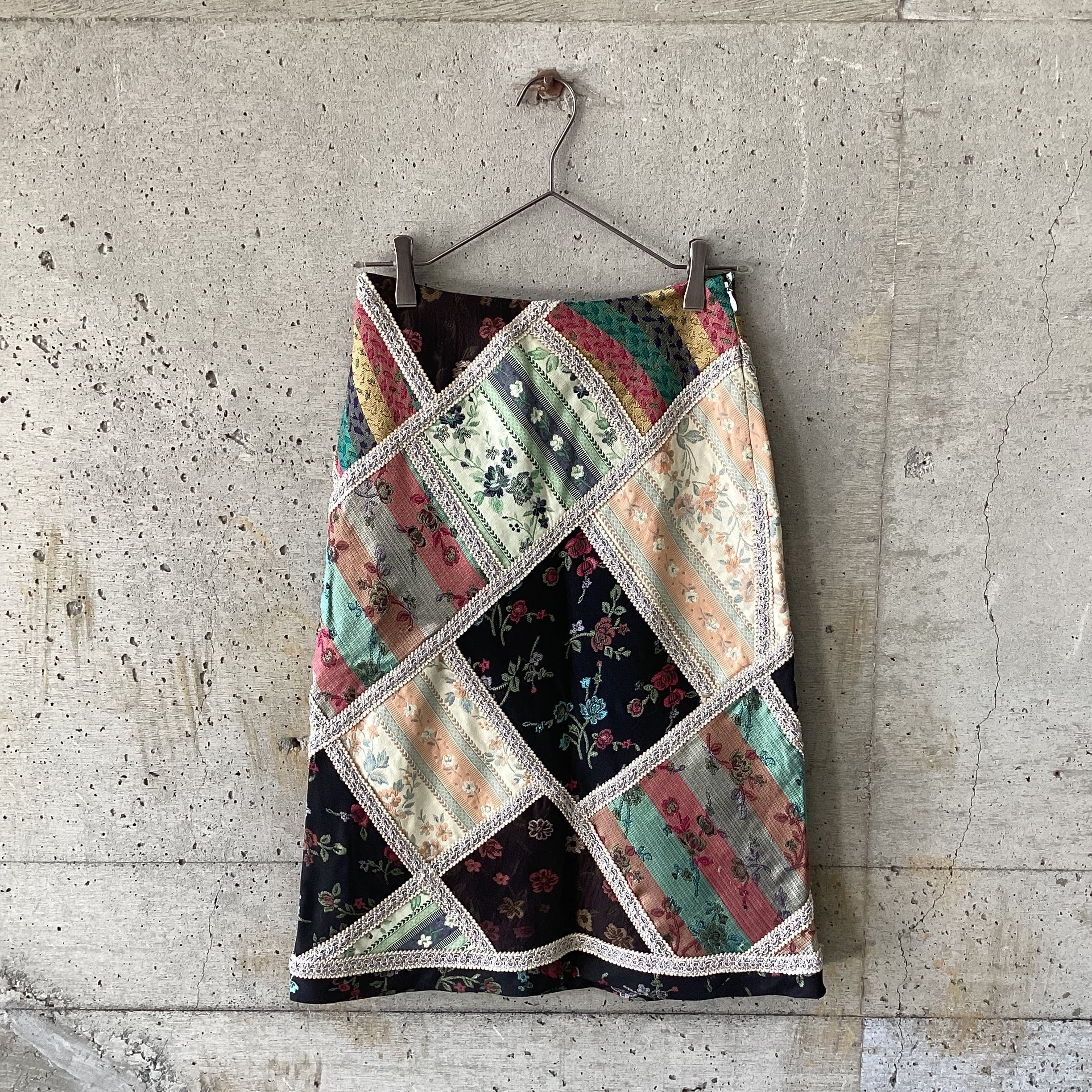 Jacquard patchwork skirt