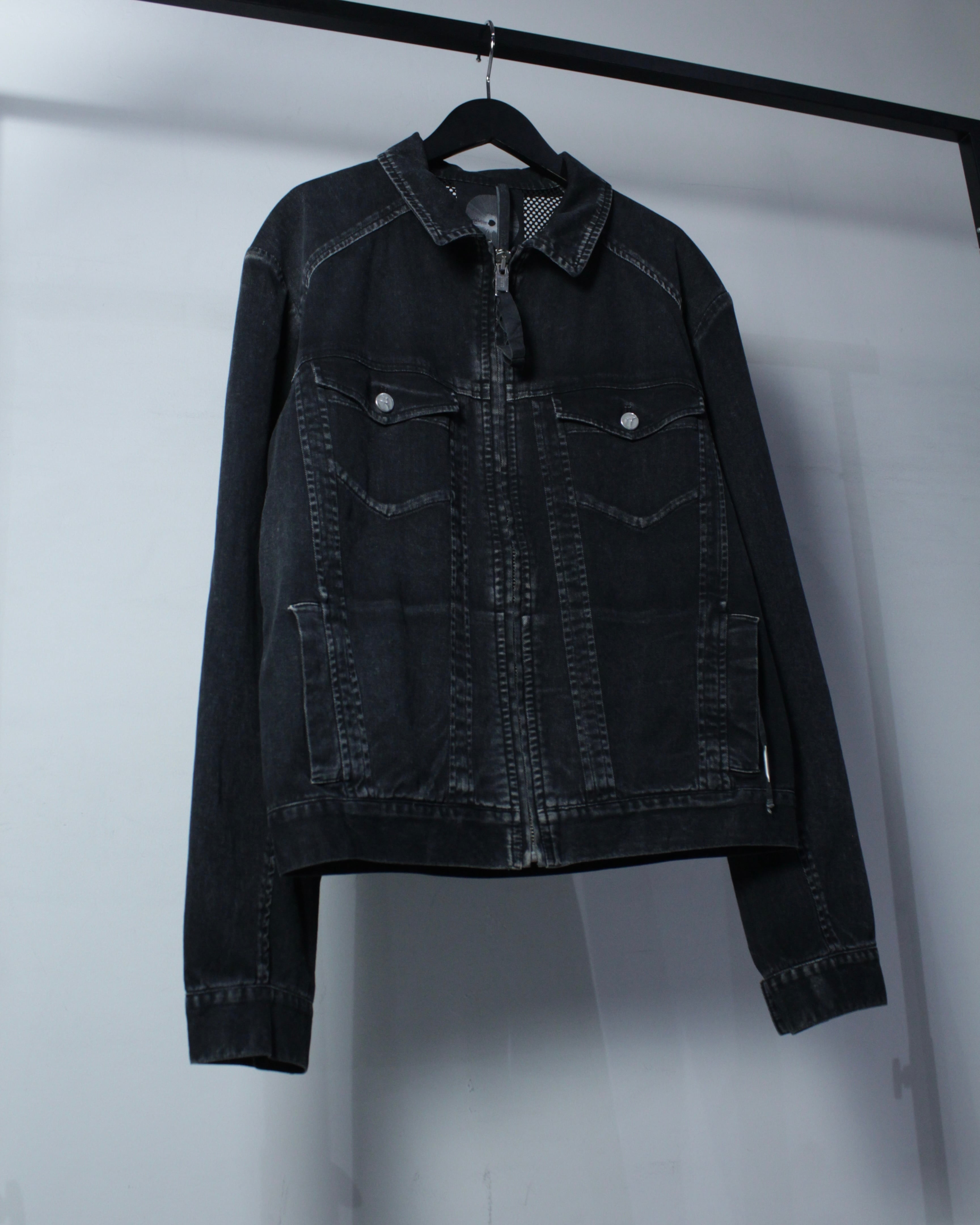 Caka BLACK】“SILENT”“DAMIR DOMA”Mesh Switching Zip Up Denim Jacket