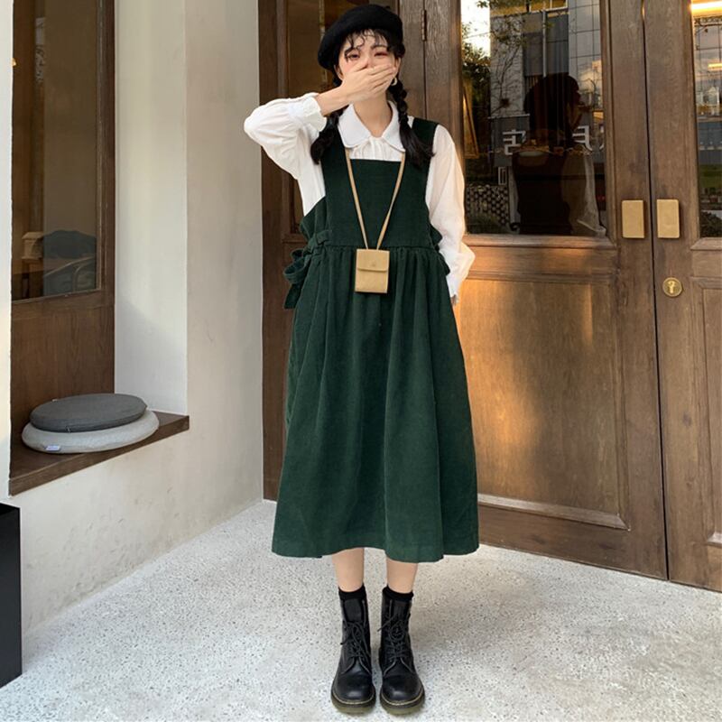 スタンダードスタイルドレス スプリングルーズ薄手スカート レトロ レース 春物 レースアップ 萌量不足66593139705