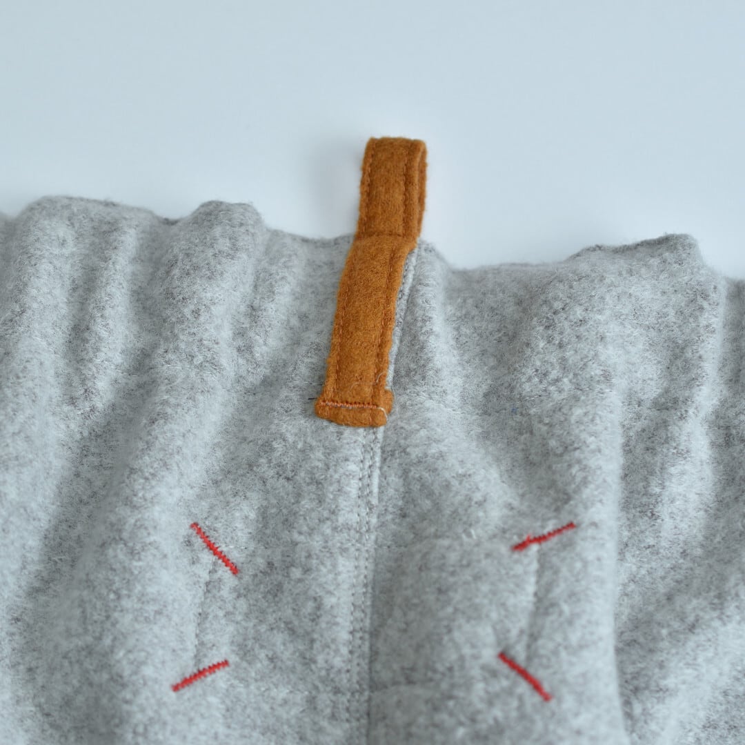 快晴堂 カイセイドウ Girl'sリングウール・斜めポケットワイドパンツ・アッシュグレイ