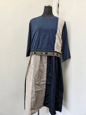 バイカラー ドッキングワンピース