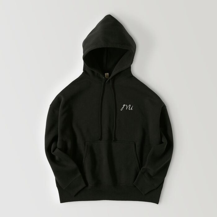 embroidery brand name hoodie black | Pay ID