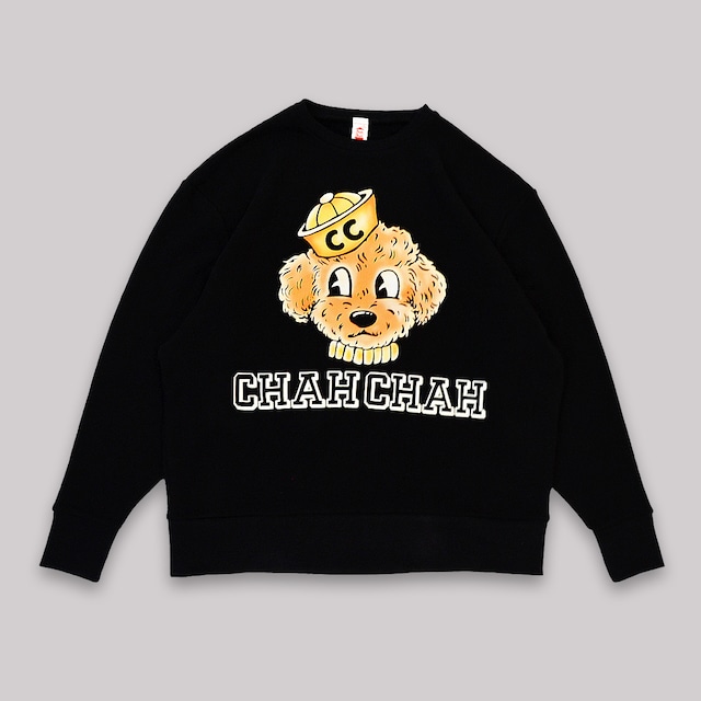 ”TSURI-URAKE" FLOCK PRINT SWEAT　-BLACK-