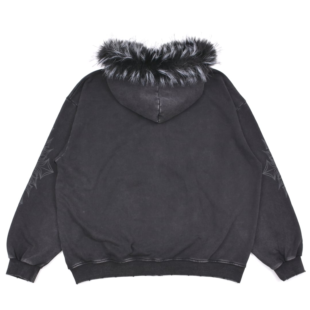 2/23新着】ピグメント ロゴフードファーZIPパーカー | VOLCAN&APHRODITE