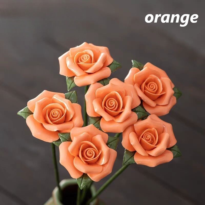 造花薔薇の置物 造花 バラ 薔薇 6本セット おしゃれ かわいい インテリア フェイク