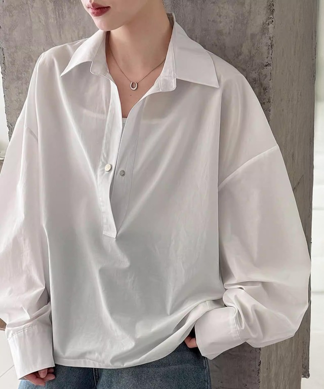 ルーズスキッパーワンボタンシャツ R0016