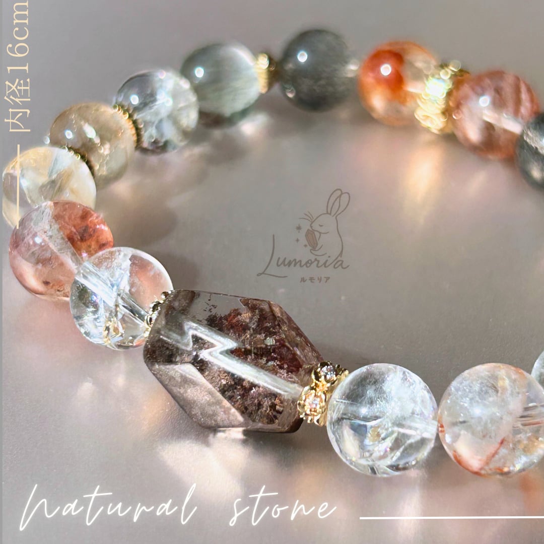 天然石多宝ブレスレット｜ガーデン・スーパーセブン・ストロベリー 368