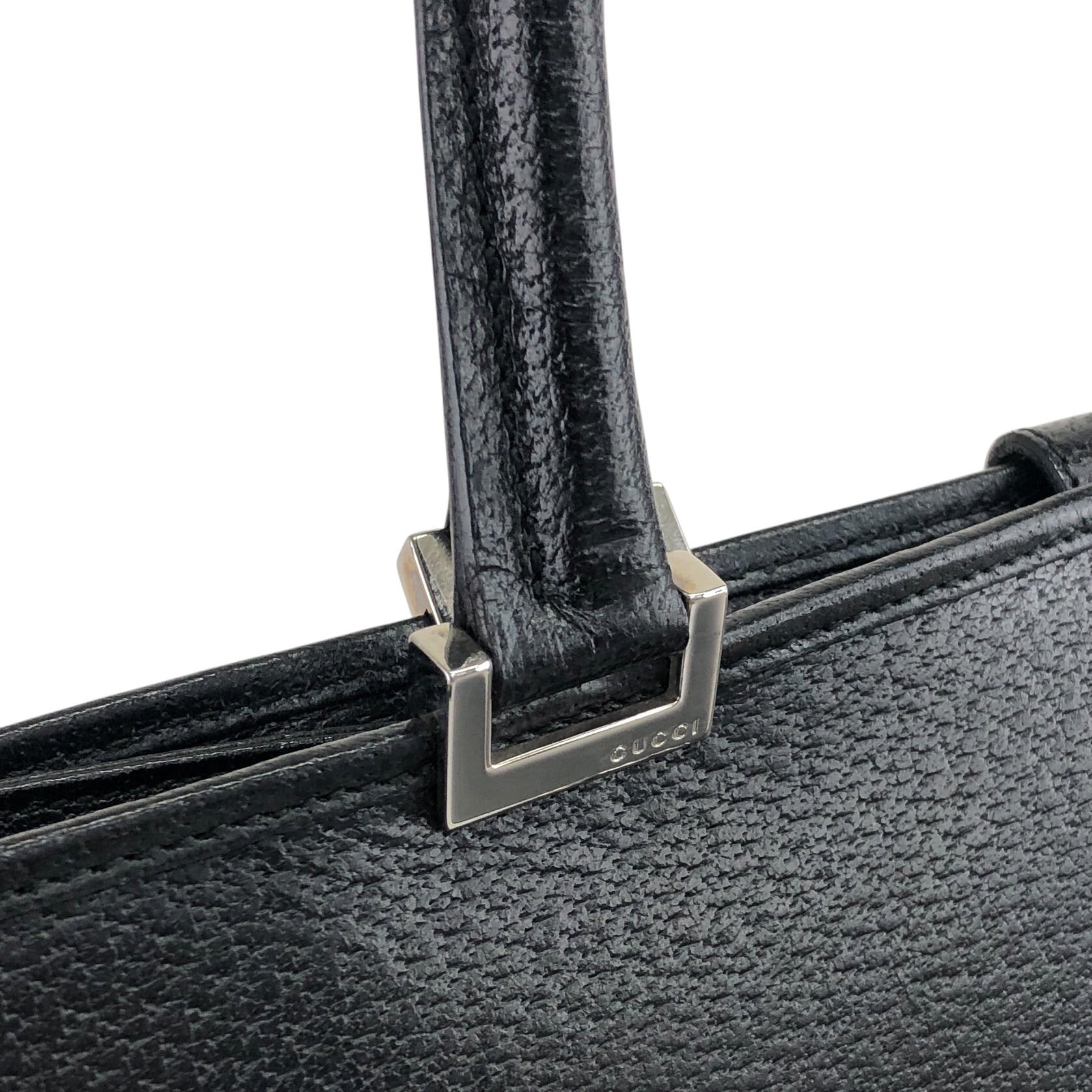 GUCCI グッチ ジャッキー ハンドバッグ ブラック レザー vintage