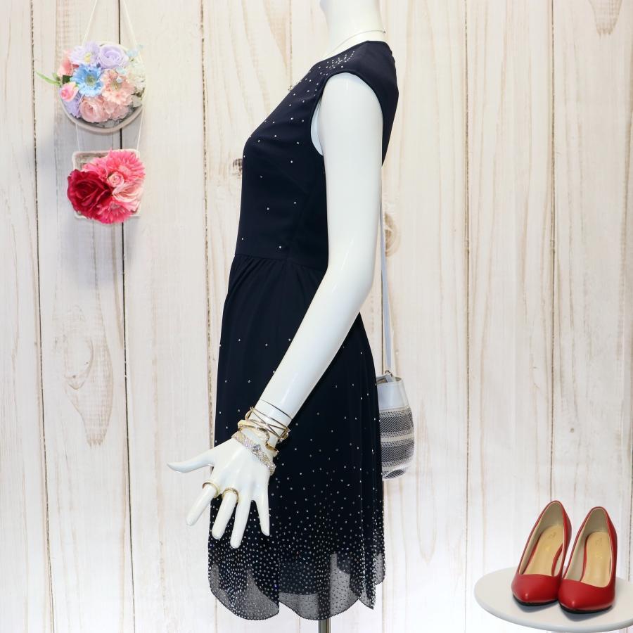 TED BAKER ビジューワンピース S ネイビー シアースカート | アパレル