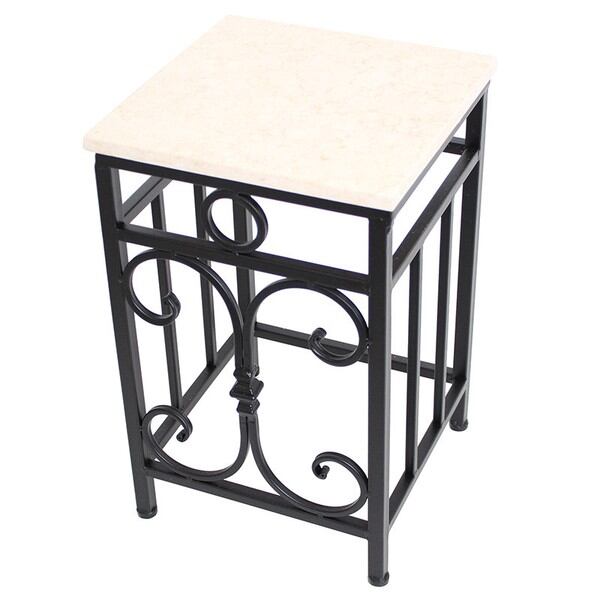 サイドテーブル 大理石 コンソールテーブル ロートアイロン 花台 飾り台
