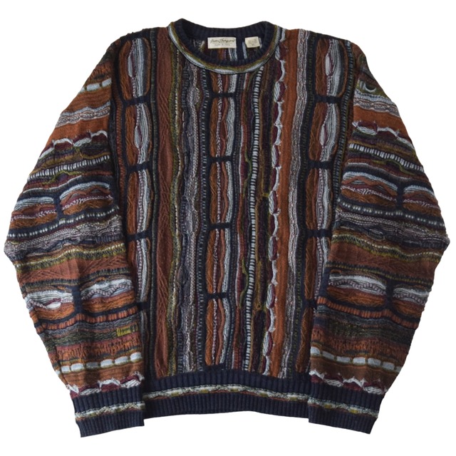 1990's Vintage 3D Knit Sweater XL Made In ITALY / 90年代