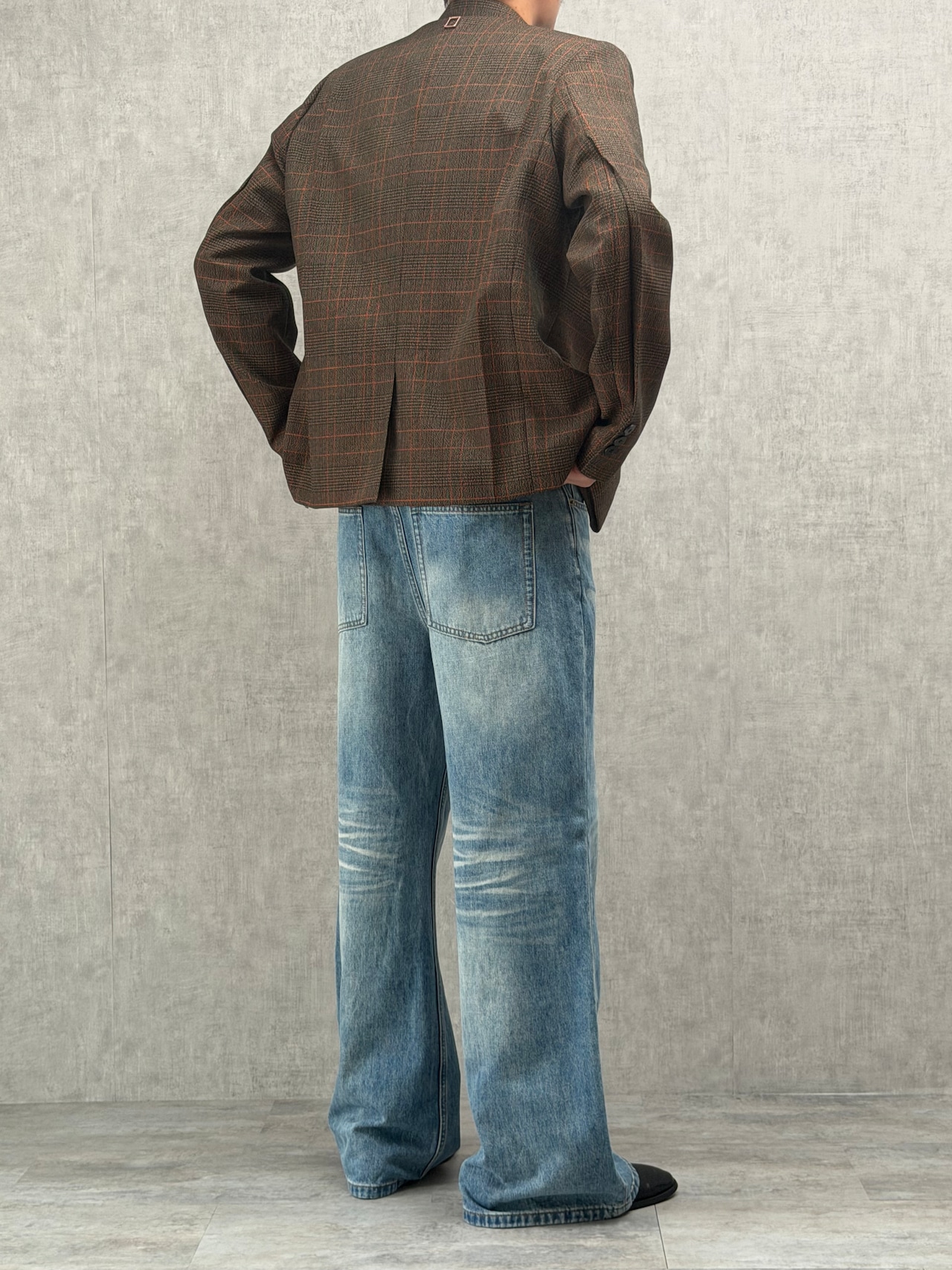 Washed Blue Wide Flare Denim