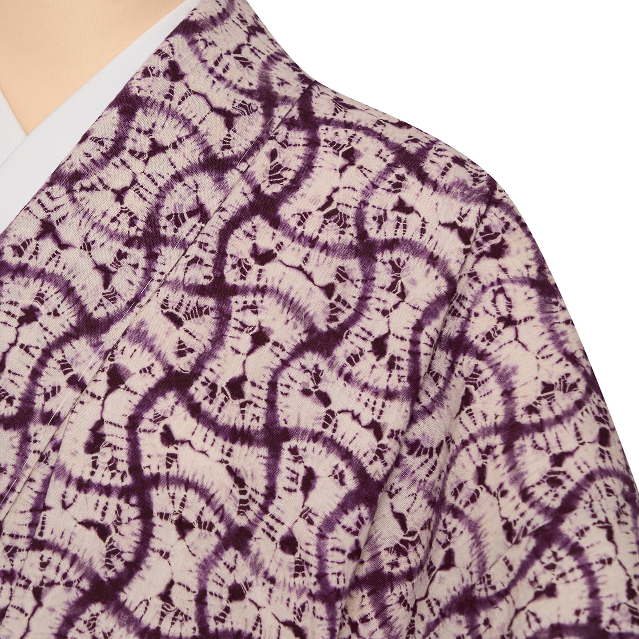 草紫堂 南部紫根染め 分銅繋文 木綿袷着物【お仕立て替え済】 | かわの屋