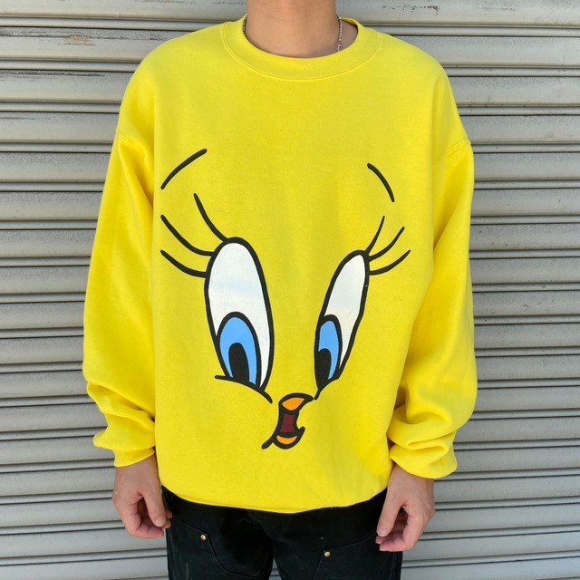 90s USA ルーニーテューンズ トゥイーティー キャラクタースウェット XL