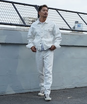 【#Re:room】 WHITE DENIM BIG JACKET［REJ121］