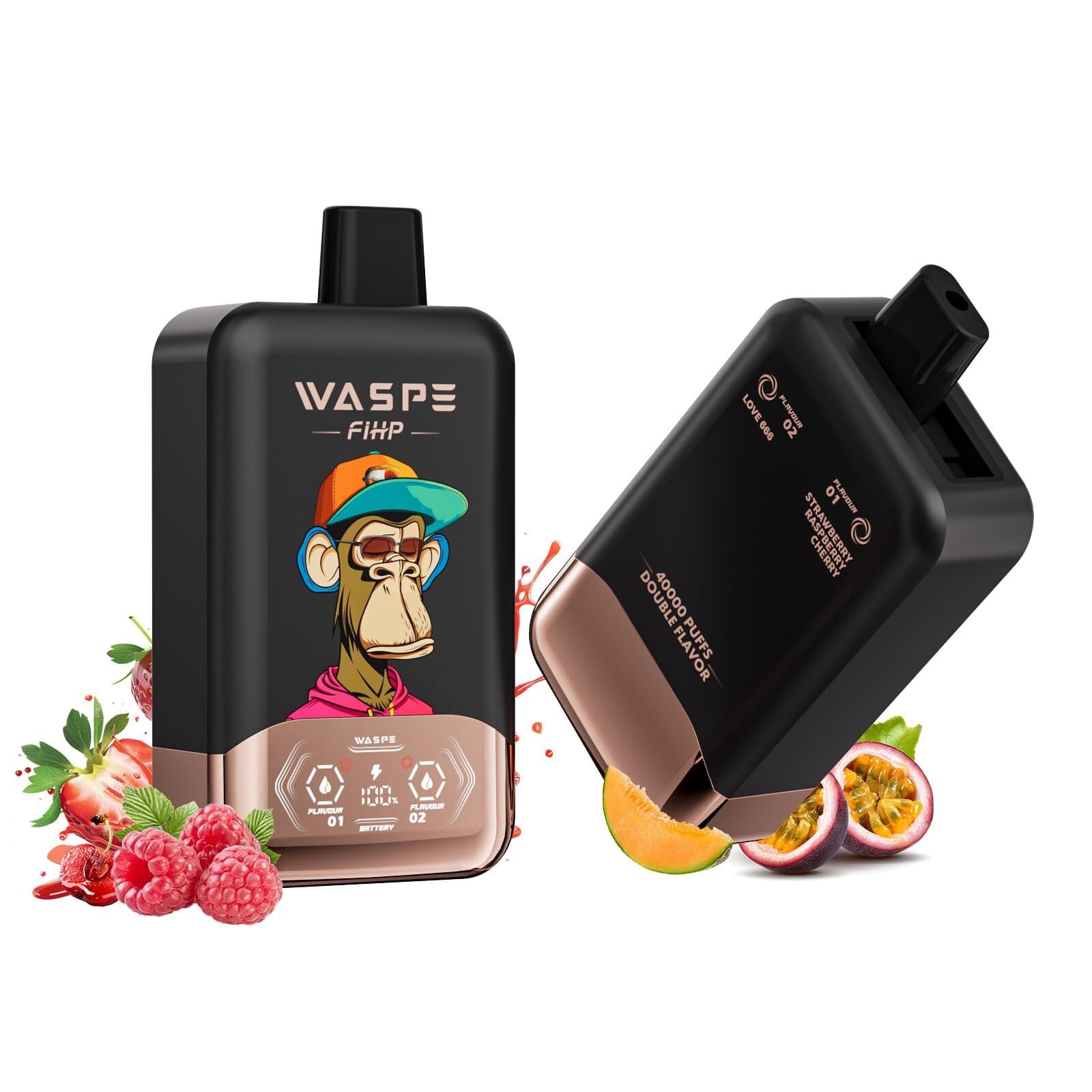 ダブルフレーバー】 使い捨て電子タバコ40000回吸引 WASPE メッシュ