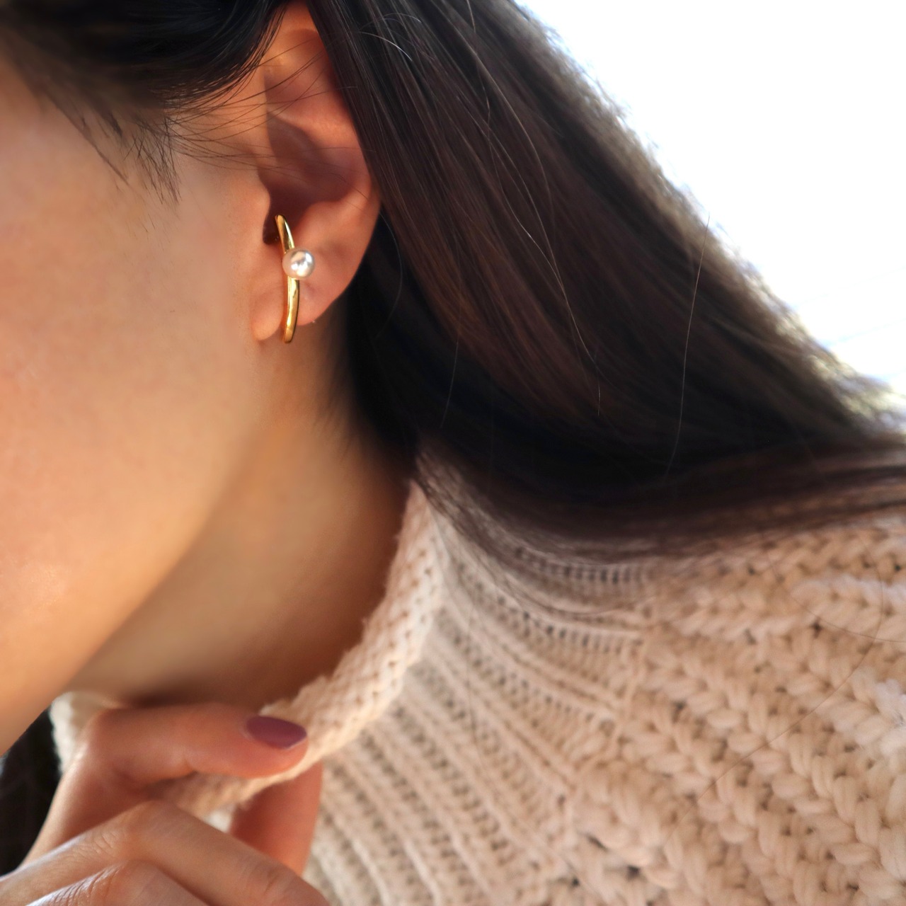 381P　パールイヤーカフ（片耳用）